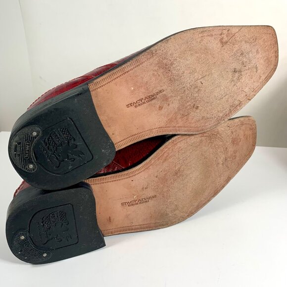 Stacy Adams Mens 9M Palladin Red Lizard Print Leather Oxford Dress Shoes - Picture 8 of 12